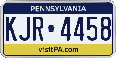 PA license plate KJR4458