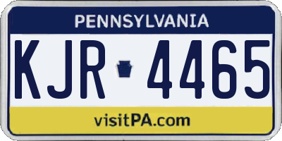 PA license plate KJR4465