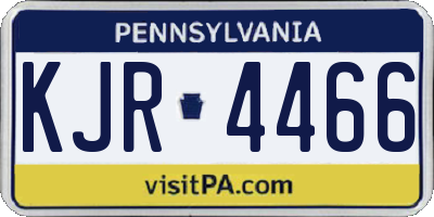 PA license plate KJR4466