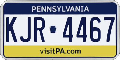 PA license plate KJR4467