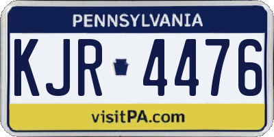 PA license plate KJR4476