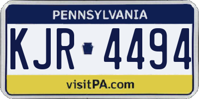 PA license plate KJR4494
