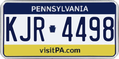 PA license plate KJR4498