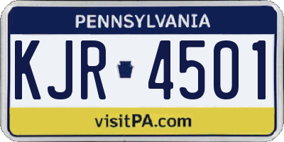 PA license plate KJR4501