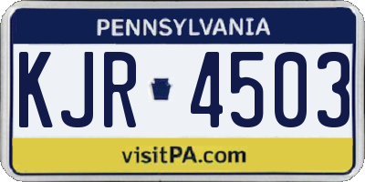 PA license plate KJR4503