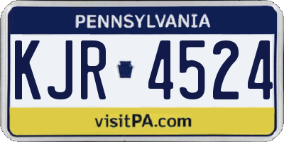 PA license plate KJR4524