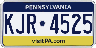 PA license plate KJR4525