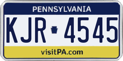 PA license plate KJR4545
