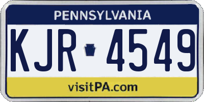 PA license plate KJR4549