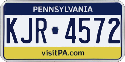 PA license plate KJR4572