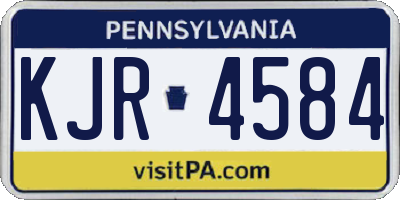 PA license plate KJR4584