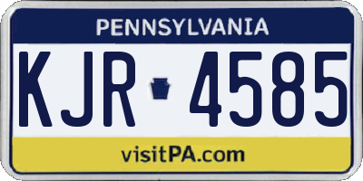 PA license plate KJR4585