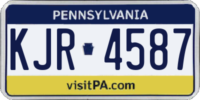 PA license plate KJR4587