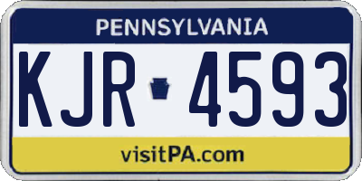 PA license plate KJR4593
