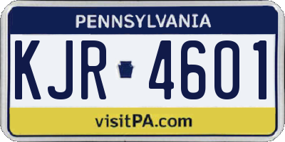 PA license plate KJR4601