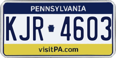 PA license plate KJR4603
