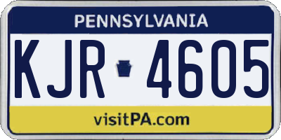 PA license plate KJR4605