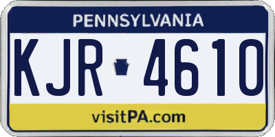 PA license plate KJR4610