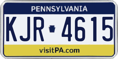 PA license plate KJR4615