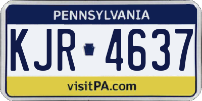 PA license plate KJR4637