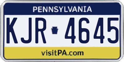 PA license plate KJR4645