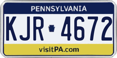 PA license plate KJR4672