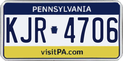 PA license plate KJR4706