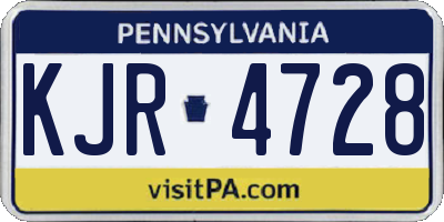 PA license plate KJR4728
