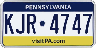 PA license plate KJR4747