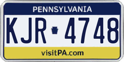 PA license plate KJR4748
