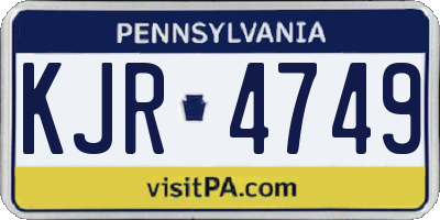 PA license plate KJR4749