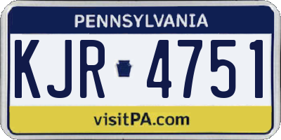 PA license plate KJR4751