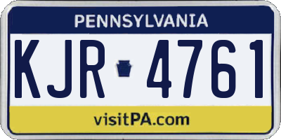 PA license plate KJR4761