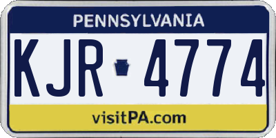 PA license plate KJR4774