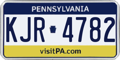 PA license plate KJR4782