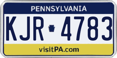 PA license plate KJR4783
