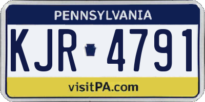 PA license plate KJR4791