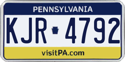PA license plate KJR4792