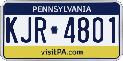 PA license plate KJR4801