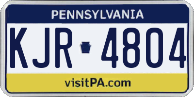 PA license plate KJR4804