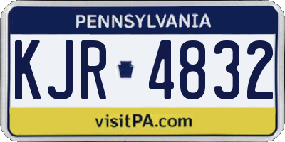 PA license plate KJR4832