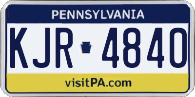 PA license plate KJR4840