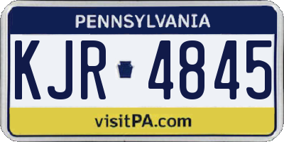 PA license plate KJR4845
