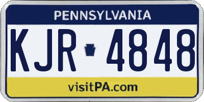 PA license plate KJR4848