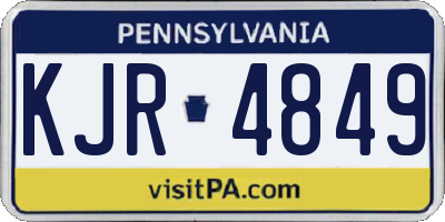 PA license plate KJR4849