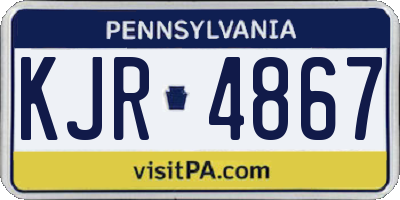 PA license plate KJR4867