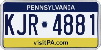 PA license plate KJR4881