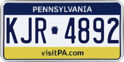 PA license plate KJR4892
