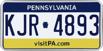 PA license plate KJR4893