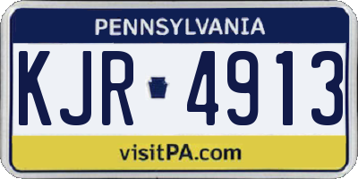 PA license plate KJR4913
